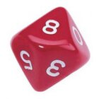 Ziffernw�rfeln aus Kunststoff von 0-9, 10er Set rot