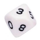 10 x Ziffernw�rfel aus Kunststoff von 0-9, wei�