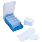 Lernkartei-Kasten blau mit 200 Blanko-Lernkarten DIN A8