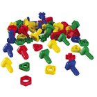 Bolzen und Muttern, Kunststoff 4 Farben sortiert - 64 St�ck im Beutel, ab 3 Jahre