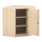 Flexeo� Eckschrank, Ahorn honig, 3 F�cher, 1 T�r, Tiefe 40 cm, Bogengriff mit Schloss