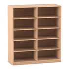 Flexeo� Regal, Buche hell, 2 Reihen, 10 F�cher, HxBxT: 143,9x126,4x48 cm