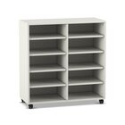 Flexeo Regal, wei�, 2 Reihen, 10 F�cher, HxBxT 98 x 94 x 40 cm, Sockel