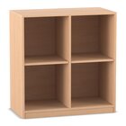 Flexeo� Regal Buche hell, 4 F�cher, Sockel, 99,1 x 94,4 x 38 cm