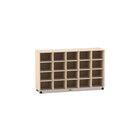 Flexeo Regal, Ahorn honig, 5 Reihen, 20 F�cher, HxBxT: 98 x 162,8 x 40,8 cm, Sockel