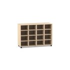 Flexeo� Regal PRO, 4 Reihen, 16 F�cher, H x B x T: 99,1 x 143,9 x 48 cm, Ahorn honig, Sockel