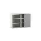Flexeo Rollladen-Aufsatzschrank wei�, BxHxT 126,4 x 90,9 x 48 cm, 1 Mittelwand, 2x3 F�cher