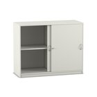 Flexeo Schiebet�renschrank mit 4 F�chern, wei�, 48 cm tief