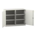 Flexeo Unterschrank wei�, Sockel, 6 F�cher, 99,1 x 126,4 x 40 cm, Bogengriff mit Schloss