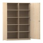 Flexeo� Schrank, Ahorn honig, 10 F�cher, Mittelwand, 2 T�ren, Bogengriff mit Schloss, Breite 126,4 cm, Tiefe 60cm