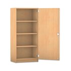 Flexeo mittelhoher Schrank, 4 F�cher, T�ranschlag rechts, Bogengriff mit Schloss, HxBxT: 143,9 x 64,1 x 40 cm