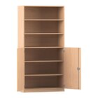 Flexeo� Halbt�renschrank, Buche hell mit 6 F�chern und 2 Halbt�ren, HxBxT: 190 x 94,4 x 50 cm, Schloss
