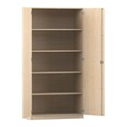 Flexeo Hochschrank mit Dreht�ren, Ahorn honig, 4 Fachb�den, HxBxT: 94,4 x 190 x 60 cm, Schloss