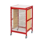 Ersatzrolle ohne Feststeller f�r Trocknungswagen A3 rot mit 25 Ablagen