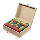 Set Bausteinkoffer mit Fr�belbausteinen: 60 Bausteine, Buche farbig gebeizt
