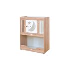 Krippenetagenbett Mond und Sterne 1-t�rig, Dekor wei�, 120x60cm