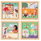Bilderpuzzle 4er Set, Supermarkt, Garten, K�che und Waschk�che, ab 3 Jahre