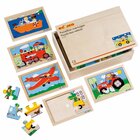 Puzzlebox Fahrzeuge, 10 St�ck je 6-8 Teile in Holzbox, ab 3 Jahre