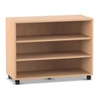 Flexeo� Regal, Buche hell, 3 F�cher, BxHxT 94,8 x 72,8 x 40,8 cm, Rollen