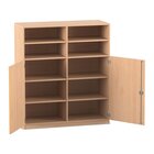 Flexeo� Schrank, Buche hell, 10 F�cher, Mittelwand, 2 Halbt�ren, Breite 126,4 cm, Tiefe 50 cm