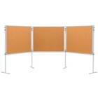Pinnwand Kork, 3er Set, je 150 x 120 cm, Kork, Stative feststehend