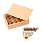 Kasten mit farbiger Perlentreppe von 1 bis 9 und neun goldenen Zehnerst�bchen (1 Satz Kunststoff)