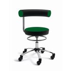 Sanus�-Gesundheitsstuhl 42-51 cm, Stoff gr�n/schwarz, Rollen mit Feststeller