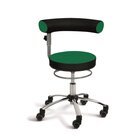 Sanus Gesundheitsstuhl 46-54 cm mit h�henverstellbarer Lehne, Kunstleder gr�n/schwarz, mit Rollstopp