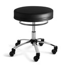 Sanus�-Hocker, 35-41 cm, Kunstleder schwarz, B�rorollen