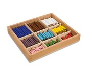 Kasten mit Perlenst�bchen f�r das Multiplikationsbrett f�r Dezimalzahlen - Lose Perlen (Glas)