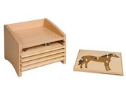 Kasten mit f�nf F�chern f�r die Tierpuzzles