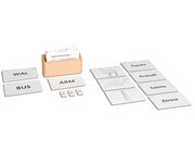 Bildkartei zu den aufgedruckten Buchstaben im Holzkasten, ab 6 Jahre