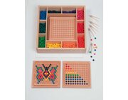Mini-Kugelspiel-Set gro�, 1250 Holzkugeln, 5 Legetablets und Zubeh�r, ab 3 Jahre
