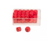 35 Augenw�rfeln aus Holz 14 mm, rot