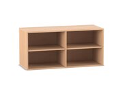 Flexeo� Aufsatzregal Buche hell, 4 F�cher, Mittelwand, Breite 126,4 cm, Tiefe: 38 cm