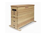 BENZ Sport Sprungkasten 6-teilig mit Aussparungen, Deckel Kernrindleder beige, mit Rollvorrichtung