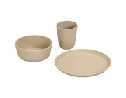 treeNside Kindergeschirr-Set � Teller, Becher & Sch�ssel, graubeige