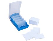 Lernkartei-Kasten blau mit 200 Blanko-Lernkarten DIN A8