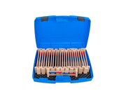 24 Echtholz Rechenrahmen f�r den ZR 20 - rot/blau im Koffer