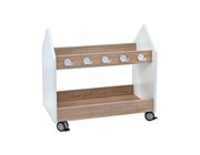 Educasa Taschenwagen mit Rollen, Eichendekor/wei�, mit 10 Doppelhaken