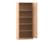 Flexeo Schrank mit Dreht�ren, Buche hell, 5 Ordnerh�hen, HxBxT: 190x80x42 cm, Bogengriff mit Schloss