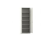 Flexeo� Schrank, Dreht�ren, 6 F�cher, Dekor wei�, HxBxT 226,5 x 80 x 42 cm, Bogengriff mit Schloss