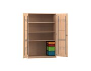 Flexeo Musikschrank, Buche hell, HxBxT: 190x126,4x60cm mit Dreholive und Flexeo Boxen