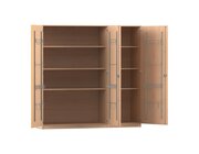 Flexeo Musikschrank, Buche hell, HxBxT�190 x�190,5 x 60 cm, Bogengriff mit Schloss