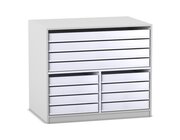 Flexeo� Papier- und Bilderschrank wei�, 4 gro�e, 8 kleine Ausz�ge