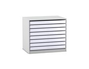 Flexeo� Papier- und Bilderschrank, grau, 8 gro�e Ausz�ge, HxBxT: 99,1 x 115 x 78 cm