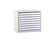 Flexeo� Papier- und Bilderschrank, wei�, 8 gro�e Ausz�ge, HxBxT: 99,1 x 115 x 78 cm