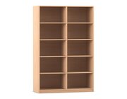 Flexeo� Regal Buche hell, 2 Reihen, 10 F�cher, HxBxT 190 x 126,4 x 48 cm