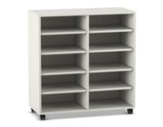 Flexeo Regal, wei�, 2 Reihen, 10 F�cher, HxBxT 98 x 94 x 40 cm, Sockel