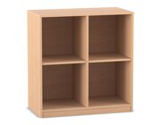 Flexeo� Regal Buche hell, 4 F�cher, Sockel, 99,1 x 94,4 x 38 cm